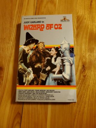 Rare Vhs 1983 Release The Wizard Of Oz W/judy Garland Mgm Grey Big Box