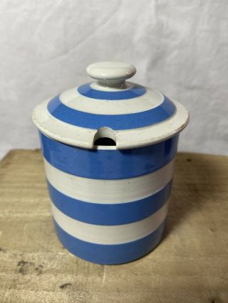 Cornishware Early Preserve Jar & Lid 11cm,  T G Green,  Church Gresley 1930,  S Rare