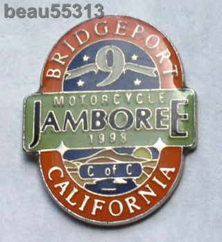 1998 9th Bridgeport California Harley Hog Sponsored Jamboree Rally Pin " Rare "
