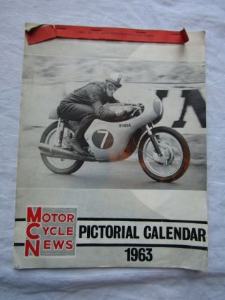 Very Rare Motor Cycle News Pictorial Calendar 1963
