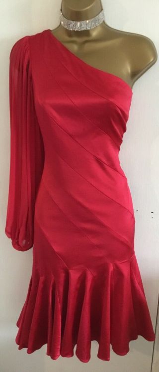 Rare Karen Millen Silk Occasion Dress Size Uk14 In