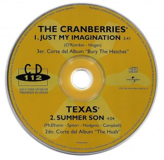 The Cranberries / Texas - Just My Imagination/summer Son - Rare Argentina Promo
