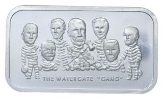 Rare Silver 1 Oz.  Watergate Gang Bar.  999 Fine Silver 187