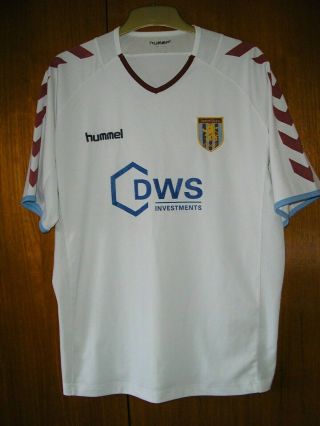 Aston Villa Football Shirt Rare Hummel 2004 White Away Shirt Size M 38/40