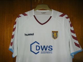 Aston Villa Football Shirt Rare Hummel 2004 White away shirt size M 38/40 2