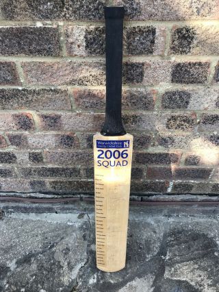 Rare Warwickshire County Cricket Signed Cricket Bat 2006