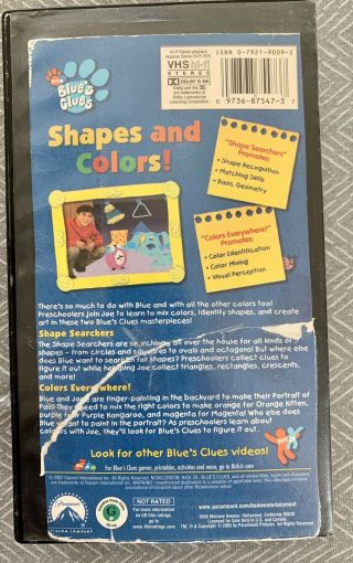 Blue ' s Clues Bluestock VHS 2004 Toni Braxton Nick Jr RARE,  Shapes & Colors 3