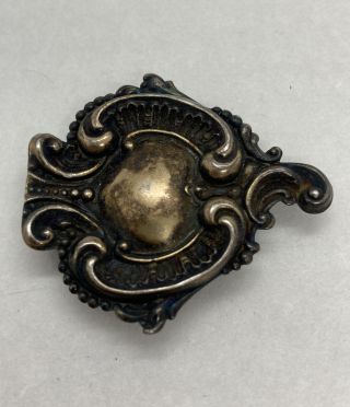 Rare Antique Art Nouveau Sterling Silver Belt Buckle Part / Only One Side