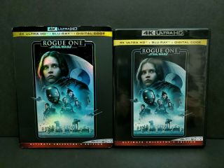 Rogue One A Star Wars Story (4k Uhd,  Blu - Ray,  Digital),  Rare Slipcover Ultra Hd