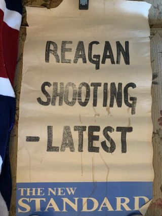 Ronald Reagan - Assassination Attempt 1981 News Stand Poster - Rare