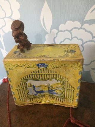 Rare Vintage Selcol Organ Grinder & Monkey Crank Handle Music Box