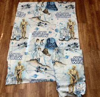 Star Wars Twin Flat & Fitted Bed Sheet 1977 Vintage RARE 70s 2
