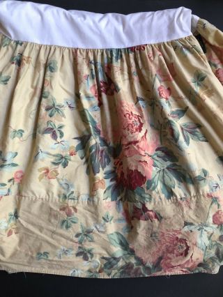 Rare Ralph Lauren Elsa Grasslands Queen Custom Bed Skirt 23” Drop Floral Tan