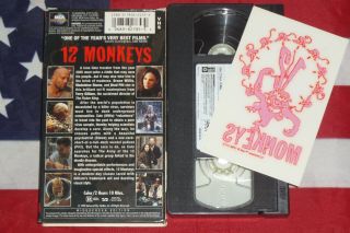 12 Monkeys (VHS,  1995,  W/ Sticker) Bruce Willis,  Brad Pitt,  Sci fi Video RARE 2