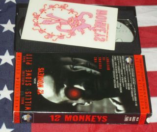 12 Monkeys (VHS,  1995,  W/ Sticker) Bruce Willis,  Brad Pitt,  Sci fi Video RARE 3