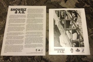 Showbiz & A.  G.  Rare 1992 Runaway Slave 1st Lp Press Kit Photo Hip Hop Rap