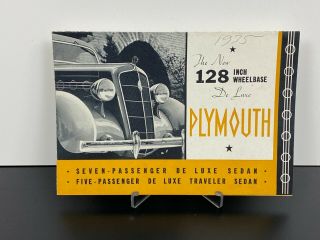 Rare Vintage 1935 Plymouth Deluxe Dealer Sales Brochure Foldout