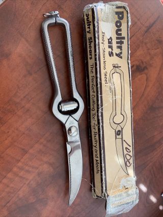 Rare Vintage Inox Italy Poultry Shears By Hoan Stainless Steel