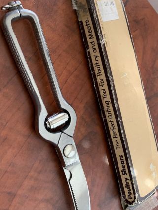 Rare Vintage Inox Italy Poultry Shears By Hoan Stainless Steel 3