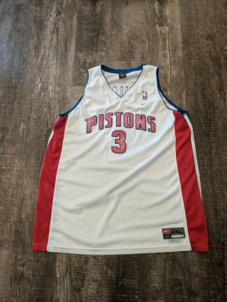 Authentic Nike Detroit Pistons Ben Wallace 3 Basketball Jersey Size 52 Xxl Rare