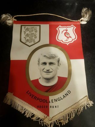 Liverpool F.  C Pennant,  Lfc And England 66 Scorer,  Roger Hunt,  Rare