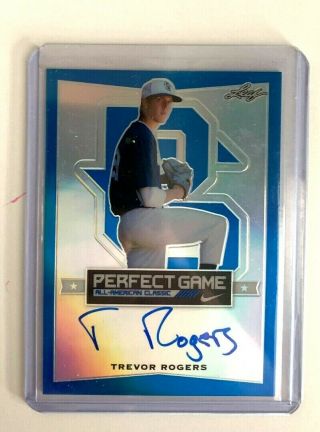 Rare 2016 Leaf Perfect Game All - American 9/25 Trevor Rogers Auto High School
