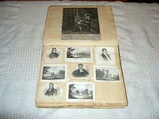 Vintage Antique Rare Pre Victorian Scrapbook Full Pictures/writing/engravings