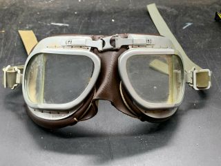 Vintage Stadium Militaria Flying,  Motorcycle Goggles Glass Lenses Airplane Rare