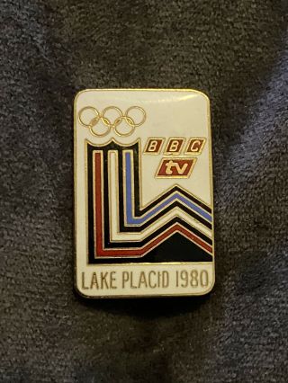 Very Rare Bbc Sport Olympic Pin Badge Winter Olympics 1980 Lake Placid Tv Media