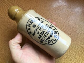 Rare Farmer Spilsby Victorian Stone Ginger Beer Bottle C1890’s