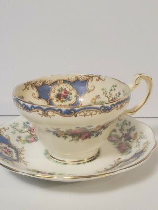 Rare Vtg Foley Eb 1850 Fine Bone China Tea Cup And Saucer Colorful Bird Flowers