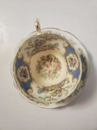 Rare Vtg Foley EB 1850 Fine Bone China Tea Cup and Saucer Colorful Bird Flowers 3