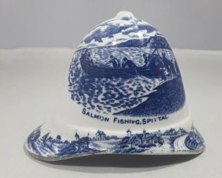 Rare China Pith Helmet (1st World War) Blue & White Salmon Fishing Spittal Wr&s