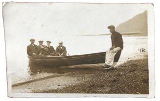 Rowing Boat,  Aberystwyth Beach Rp Postcard 1913 To Llangammarch - Rare