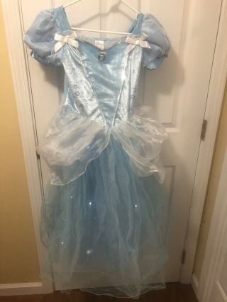 Disney Store Light Up Cinderella Costume Dress Gown Girls Size 13 Rare Halloween