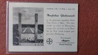Rare Berlin 1936 Olympics Postcard Cover - Leverkusen