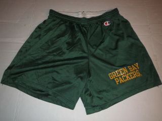 Vtg Champion Green Bay Packers Nfl Shorts Men’s Large Waist 36 - 38 Rare