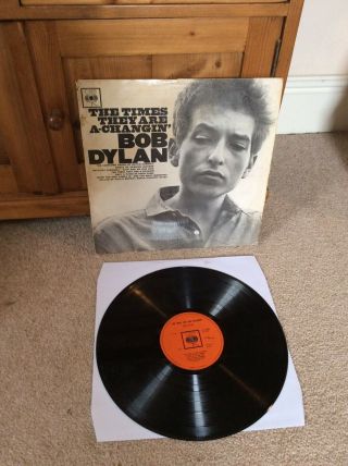 Very Rare Bob Dylan Mono Vinyl Lp The Times They Are A Changin,  1st Uk Pressing