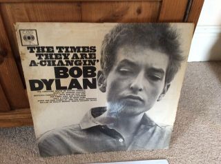 Very Rare Bob Dylan Mono Vinyl LP The Times They Are A Changin,  1st UK Pressing 2