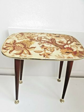 Vintage Wrencraft Designs Side Table,  Removable Legs Floral Pattern,  Rare Unique