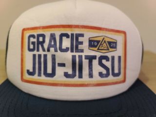 Rare Gracie Jiu Jitsu Mesh Trucker Snapback Hat Adjustable Vintage 2