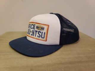Rare Gracie Jiu Jitsu Mesh Trucker Snapback Hat Adjustable Vintage 3