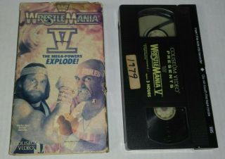 Rare Wrestlemania V (5) Vhs 1989 Vintage Wwf Wwe Ppv - Hulk Hogan Randy Savage