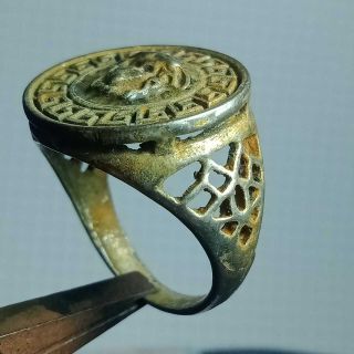 Rare Extremely Ancient Bronze Roman Ring Medieval Ornament Authentic Artifact