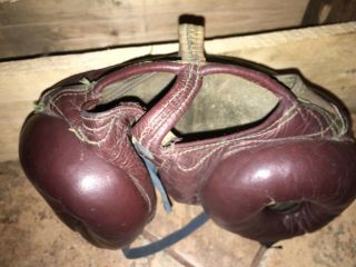 VTG Primitive Boxing Head Gear Leather Martial Art Rare find,  intact quality 3