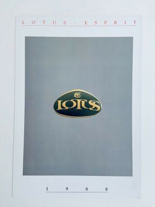 Lotus Esprit 1988 Uk Brochure In - Rare Collectors Item