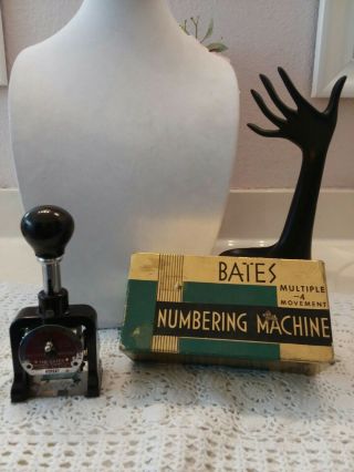 Rare Vintage Bates Numbering Machine Stamp