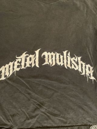 Rare VTG METAL MULISHA T - Shirt Men ' s L Large 2 - Side Graphic T Shirt Faded Black 2