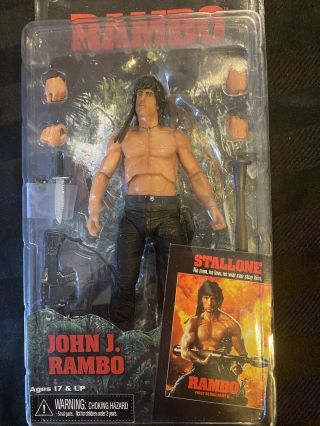 Neca John J Rambo Sylvester Stallone First Blood Part Ii Rare Action Figure