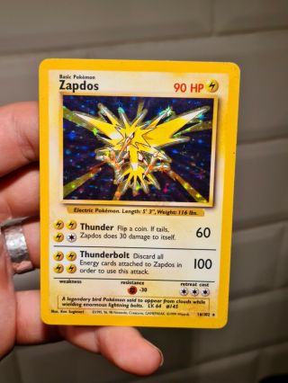 Zapdos Holo 16/102 Pokemon Card Rare Base Set 1999